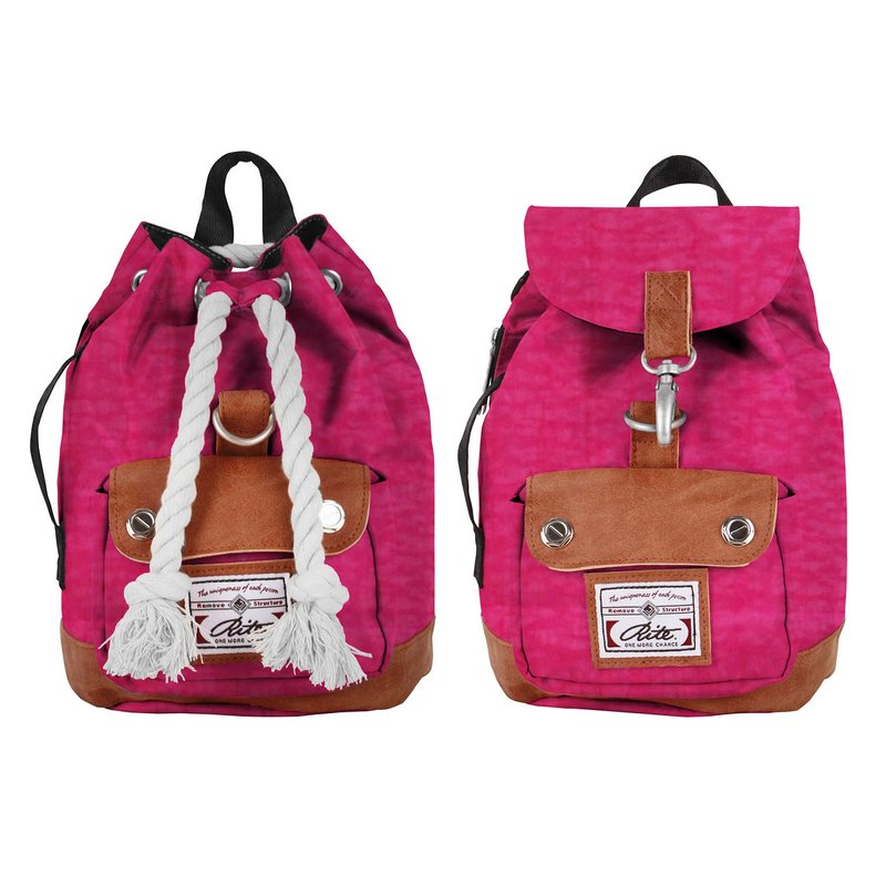 RITE twin package ║ boxing bag x exploration package (XS) - washing pink ║ - กระเป๋าเป้สะพายหลัง - วัสดุกันนำ้ สีแดง