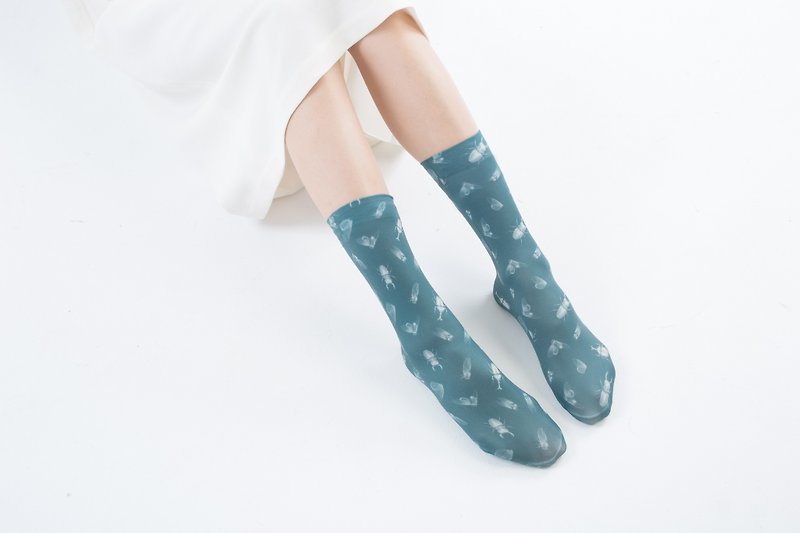 tan-tan / insect printing socks - Socks - Other Materials Green