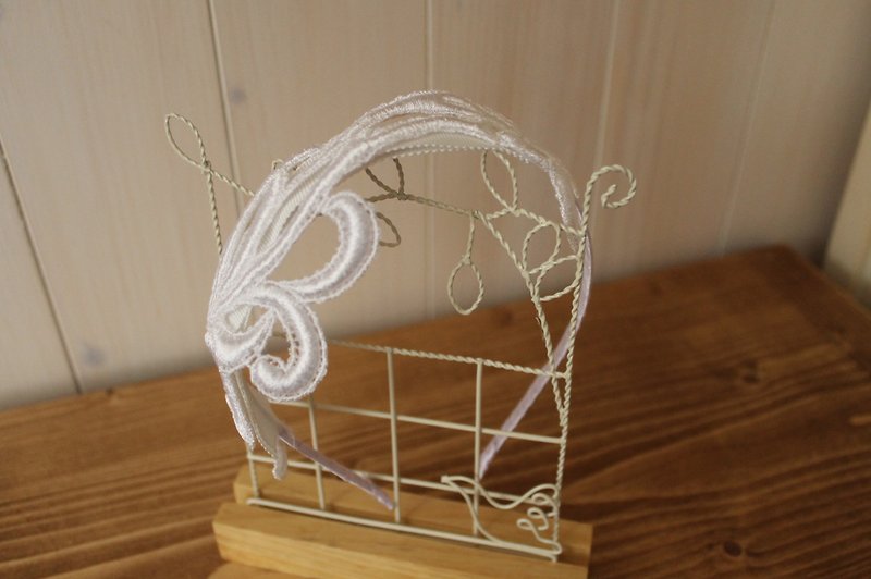 oleta hand made jewelry - spark modeling forest department lace headband * * soft line - เครื่องประดับผม - วัสดุอื่นๆ ขาว