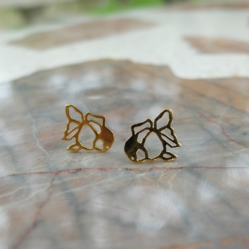 Glorikami Gold Plated Goldfish Origami Earrings - Earrings & Clip-ons - Other Metals 