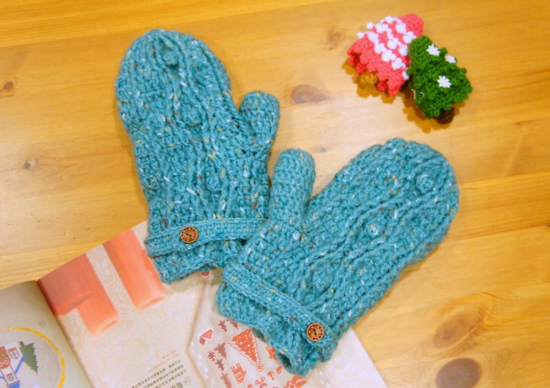 手編みの暖かみのある北欧風クラシックパターンの温かみのある手袋〜 - 手袋 - その他の素材 