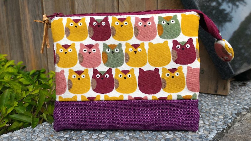 Owl five pack - Mom Mother's Day gift practical packet - กระเป๋าใส่เหรียญ - ผ้าฝ้าย/ผ้าลินิน 