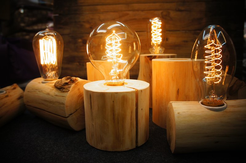 Edison-industry愛迪生工業 杉木自然燈座 設計款7-6 - 照明・ランプ - その他の素材 ブラウン