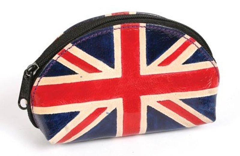 Suede purse _ British flag semicircular section - Coin Purses - Genuine Leather 