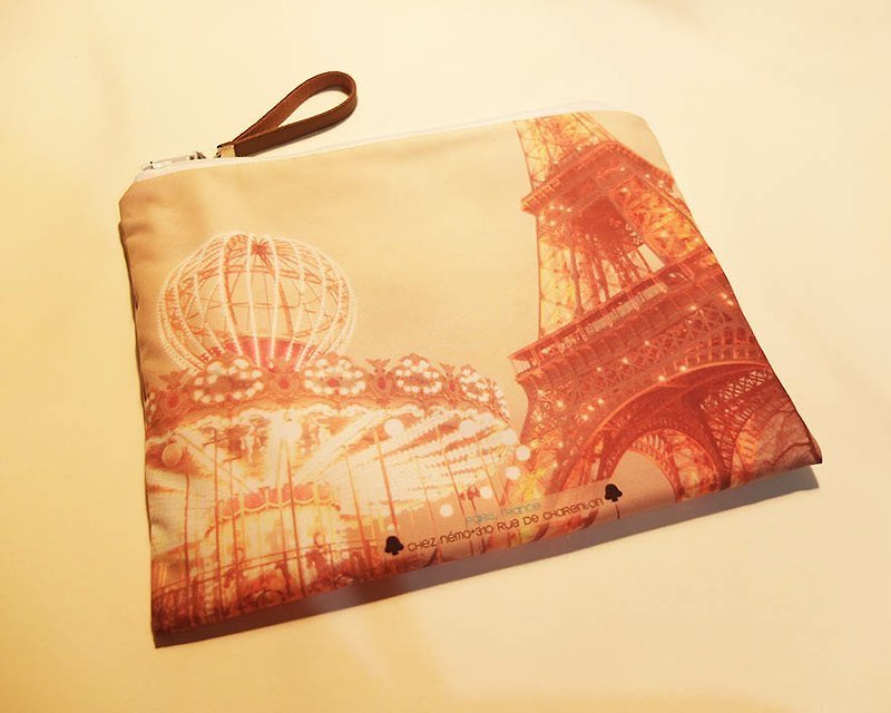 [Good to travel] flat flat pack 【iron tower and carousel】 - Handbags & Totes - Other Materials Orange