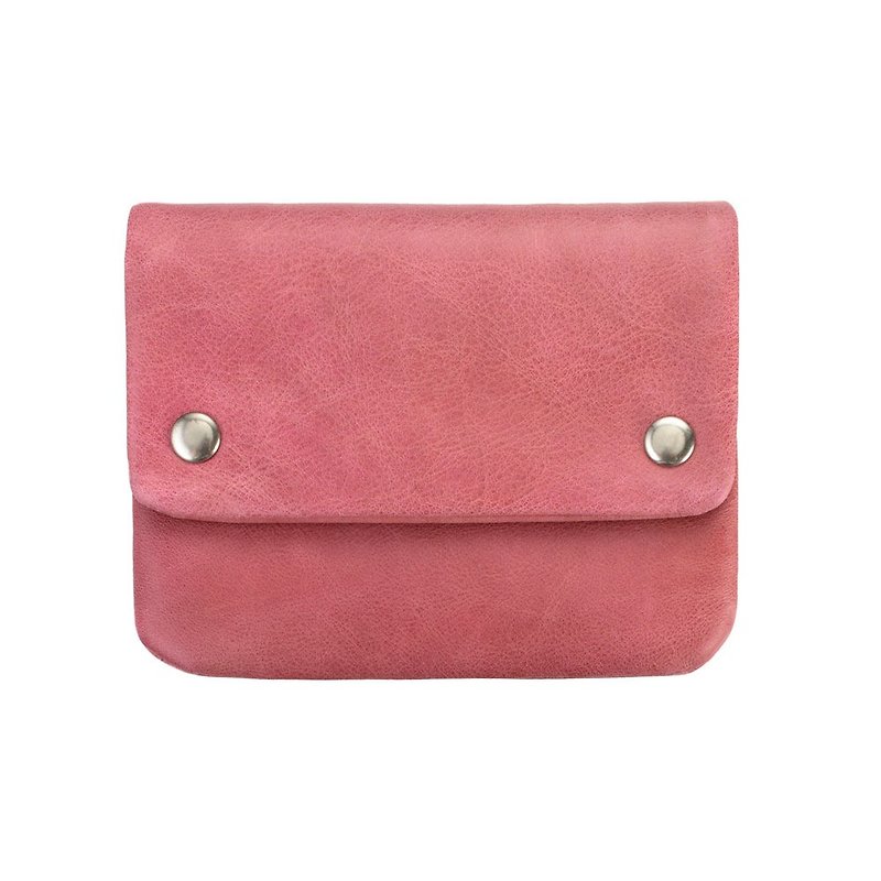 NORMA middle clip_Pink / pink - กระเป๋าสตางค์ - หนังแท้ สึชมพู