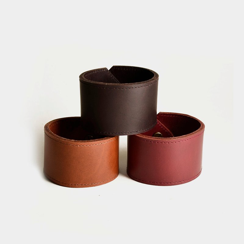 【本色】 皮革手環 牛皮手飾 禮品 多色可以選擇 客製打印當禮物 - 手鍊/手環 - 真皮 咖啡色