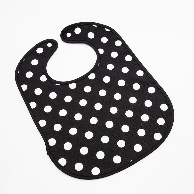 TiDi new black and white dot waterproof and leak-proof bib - ผ้ากันเปื้อน - วัสดุกันนำ้ สีดำ