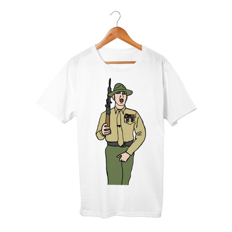 Hartman T-shirt - 男 T 恤 - 棉．麻 白色