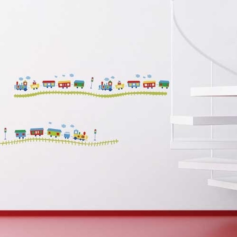 Smart Life Creative Seamless Wall Sticker Happy Train - ตกแต่งผนัง - พลาสติก หลากหลายสี