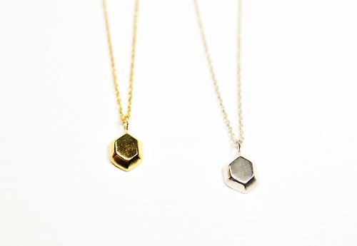 二毛銀（Nimou Jewelry） 《二毛銀》【六角銀寶石項鍊→鍍22k金、22k玫瑰金款】