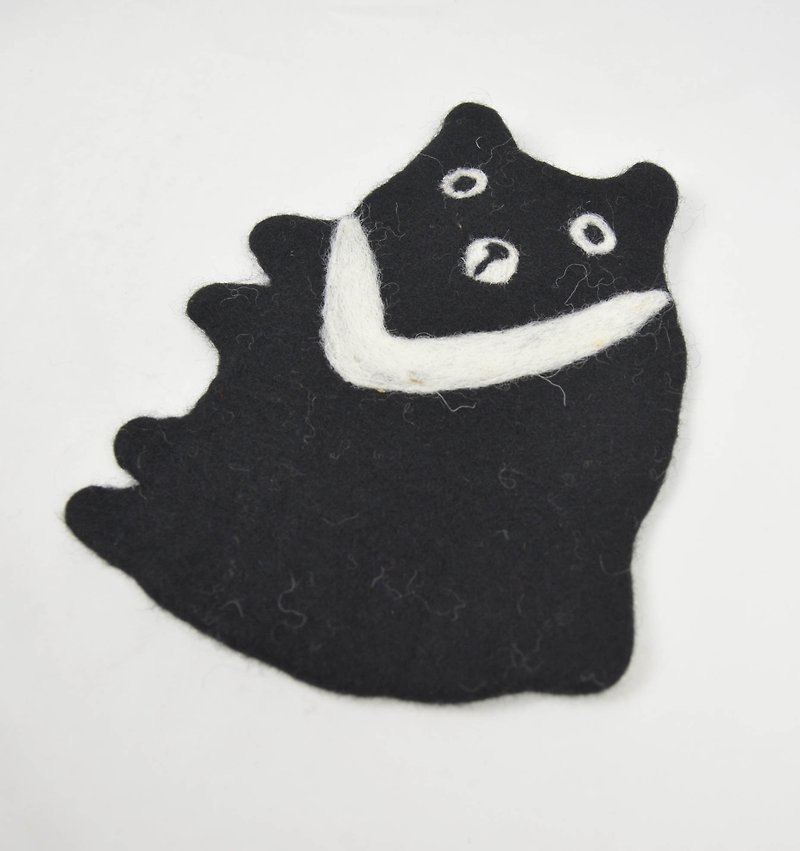 Wool felt placemats animal fat black bear _ _ fair trade - ผ้ารองโต๊ะ/ของตกแต่ง - ขนแกะ สีดำ