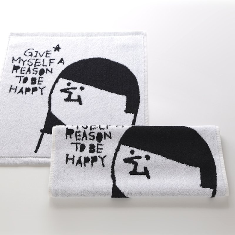 Give themselves a reason to be happy! Towel - Towels - Other Materials Black