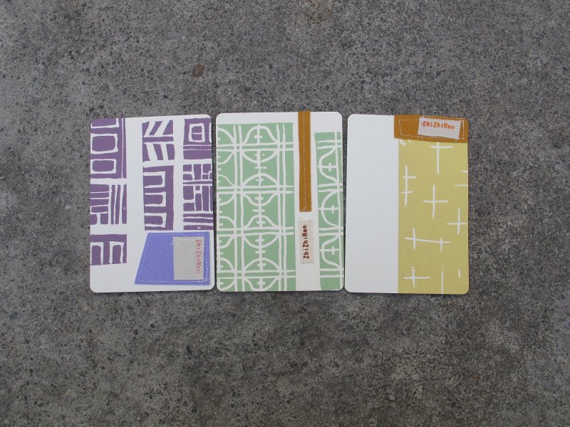 【ZhiZhiRen】Postcard Set (3 pieces) - Old House Window Series / Geometric Iron Grille, Old Wooden Window, Cross Window - การ์ด/โปสการ์ด - กระดาษ สีเขียว