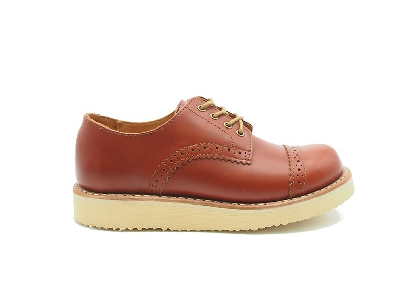 【Work Lady】ABBEY British Derby (Brogues, not Oxfords) REDDISH - Women's Casual Shoes - Genuine Leather 