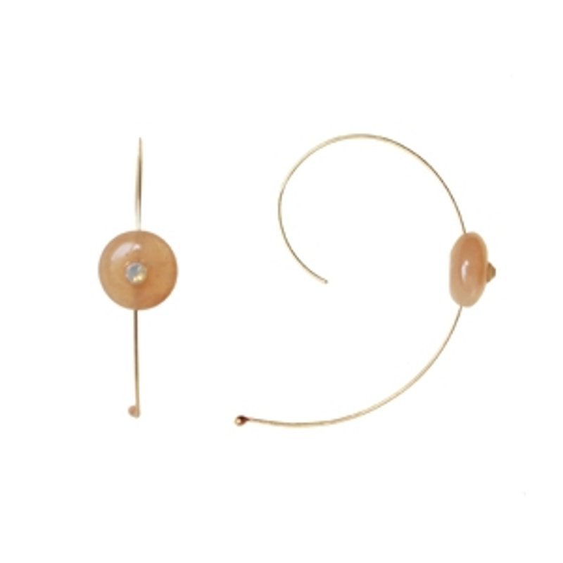 Graceful arc of Sunstone earrings SUNNY CURVE - ต่างหู - เครื่องเพชรพลอย 