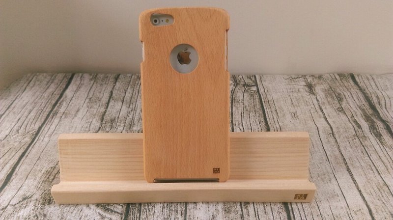 Iphone6 ​​PLUS wood case shell - 3D plain basic models (beech) - เคส/ซองมือถือ - ไม้ สีนำ้ตาล