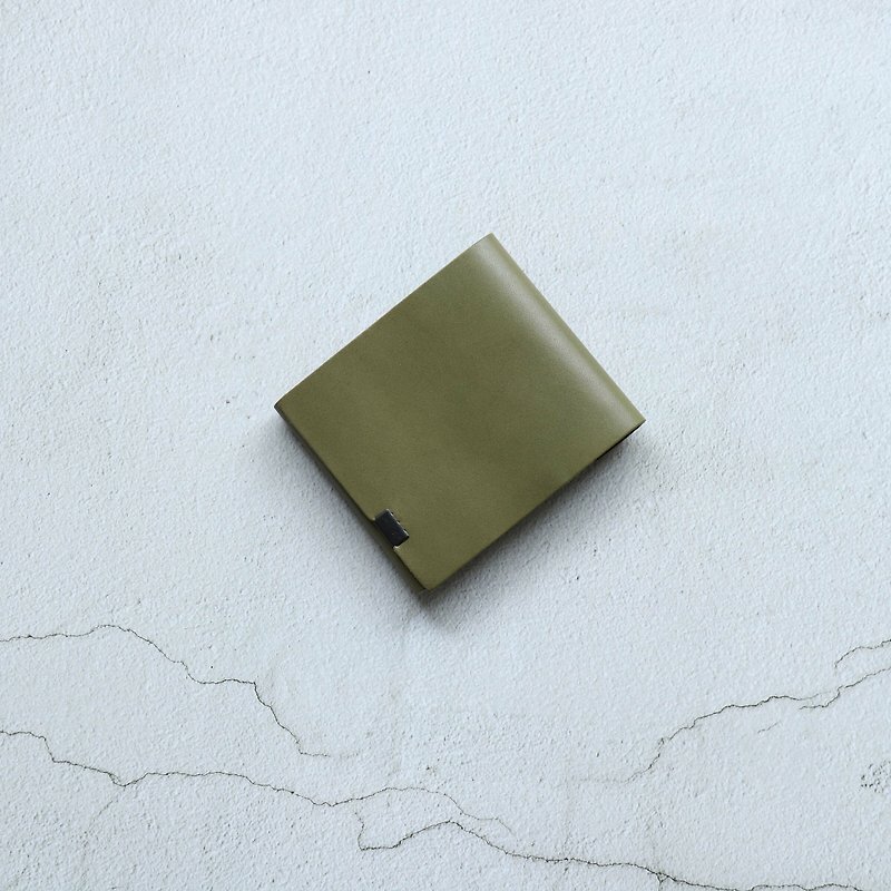 Handmade in Japan - Shosa Vegetable Tanned Leather Short Clip 2.0 - Basic/Green - กระเป๋าสตางค์ - หนังแท้ สีเขียว