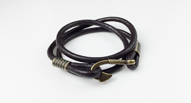 Cowhide rope winding style (Valentine's Day style) - Bracelets - Genuine Leather Brown