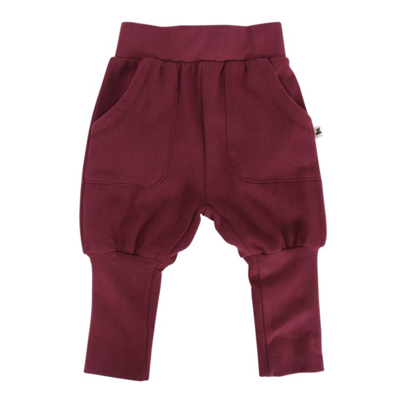 【Swedish children's clothing】Organic cotton onesies pants 6M to 2 years old red - Pants - Cotton & Hemp Red