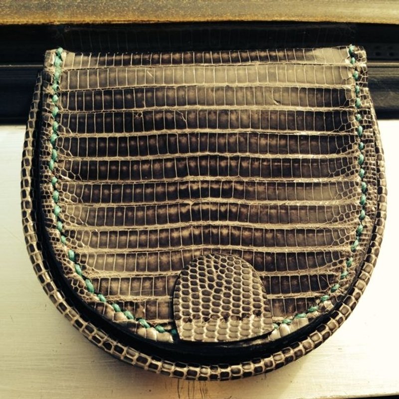 Lizard Horseshoe Coin Case 蜥蜴皮馬蹄形零錢包 - 皮件/皮革 - 真皮 黑色