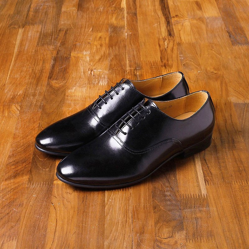Vanger elegant beauty ‧ British style yappy narrow version of Oxford leather shoes Va22 black - Men's Oxford Shoes - Genuine Leather Black