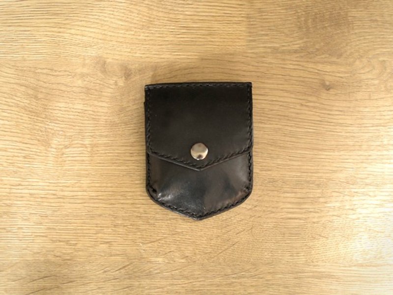 零錢包,現代牛仔的個性 x 日常隨身的散紙皮包/零錢包(黑) - 散紙包 - 真皮 黑色