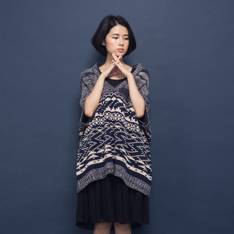Rain stagnant time knit smock tops - Lanyu - Women's Sweaters - Other Materials Gray