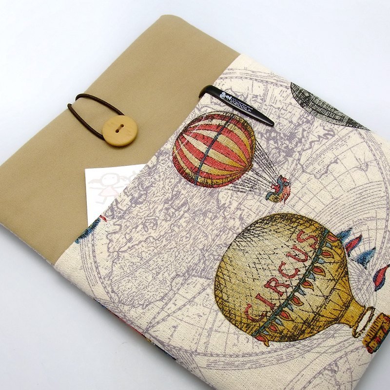 iPad Mini Cover / Case homemade tablet computer bags, cloth cover, cloth (which can be tailored No.) - Hot Air Balloon - Tablet & Laptop Cases - Cotton & Hemp Khaki