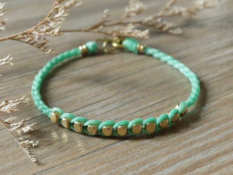 SUNNY | Brass x wax line x bracelet x bracelet x bracelet. customized. - Bracelets - Other Metals Green