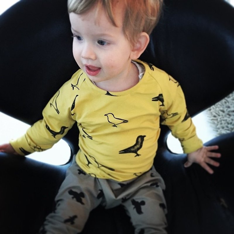【北歐童裝】冰島有機棉長袖上衣1歲至2歲 黃色 - 男/女童裝 - 棉．麻 黃色