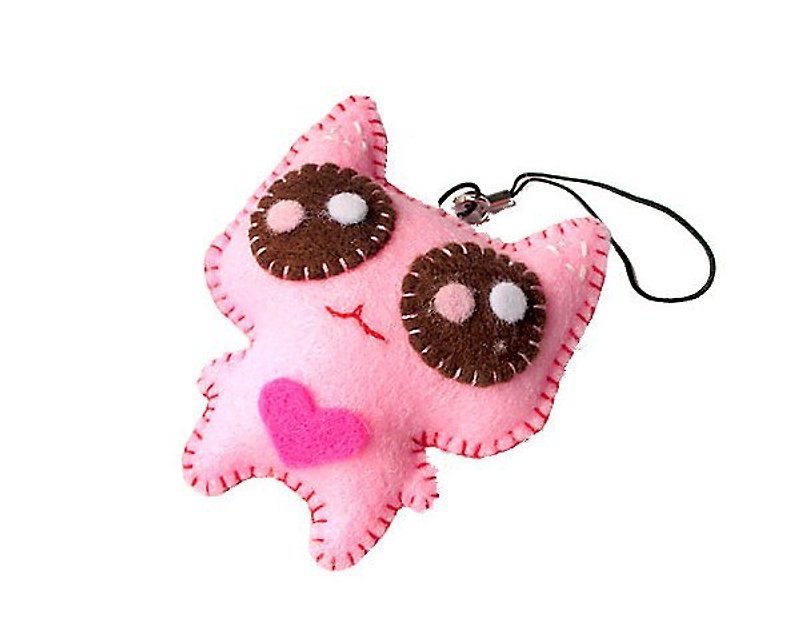 Hand-made charms are not woven _ love big eyes cat... mobile phone straps, key rings, bag charms - Keychains - Other Materials Multicolor