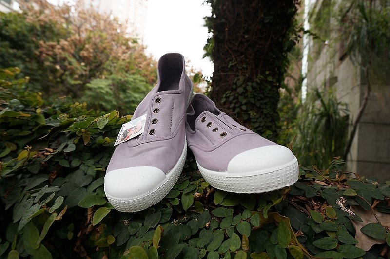 victoria Spanish national handmade shoes-light purple LILA - รองเท้าลำลองผู้หญิง - ผ้าฝ้าย/ผ้าลินิน สีม่วง