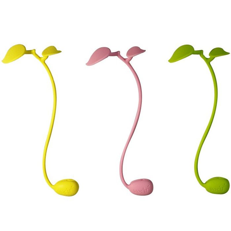 Vacii Sprout 捲線器-粉紅&黃&綠 - 捲線器/電線收納 - 矽膠 綠色