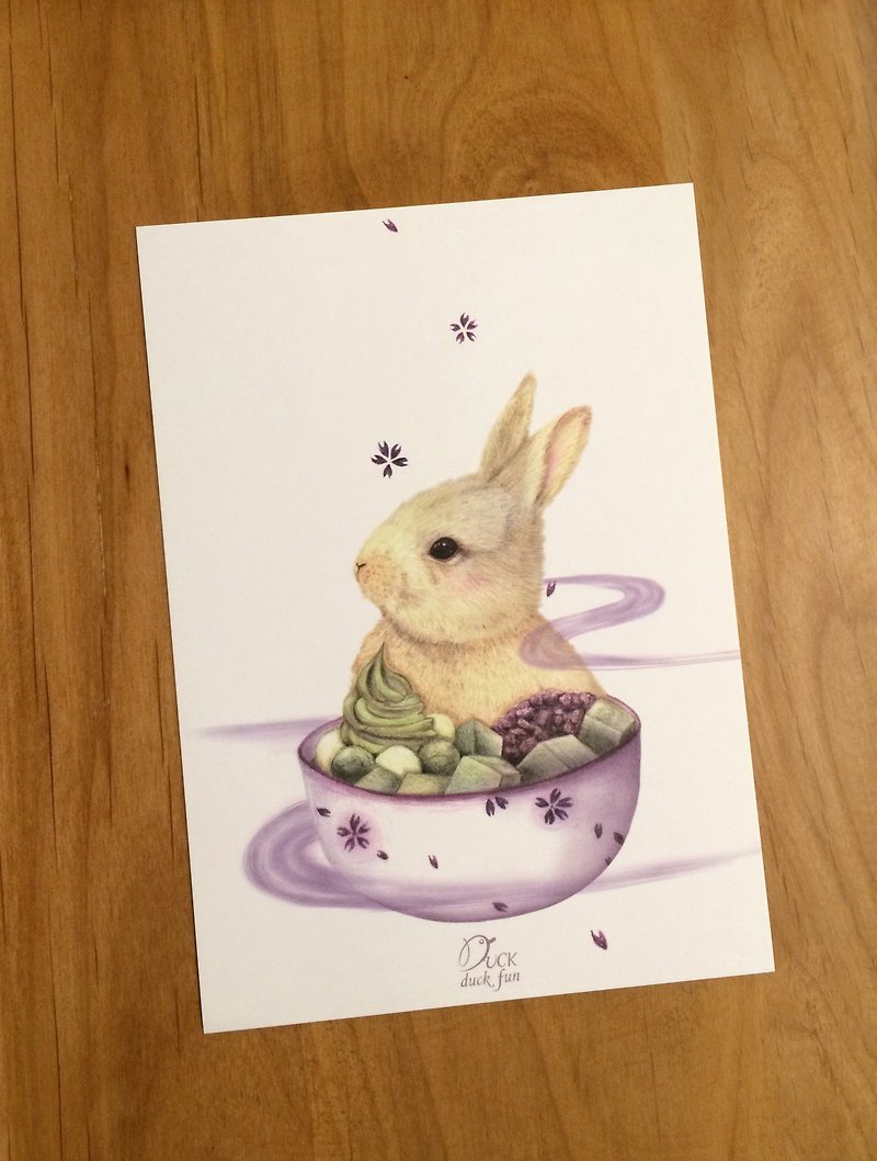 Uji Kintoki Bunny Postcard Card - การ์ด/โปสการ์ด - กระดาษ หลากหลายสี