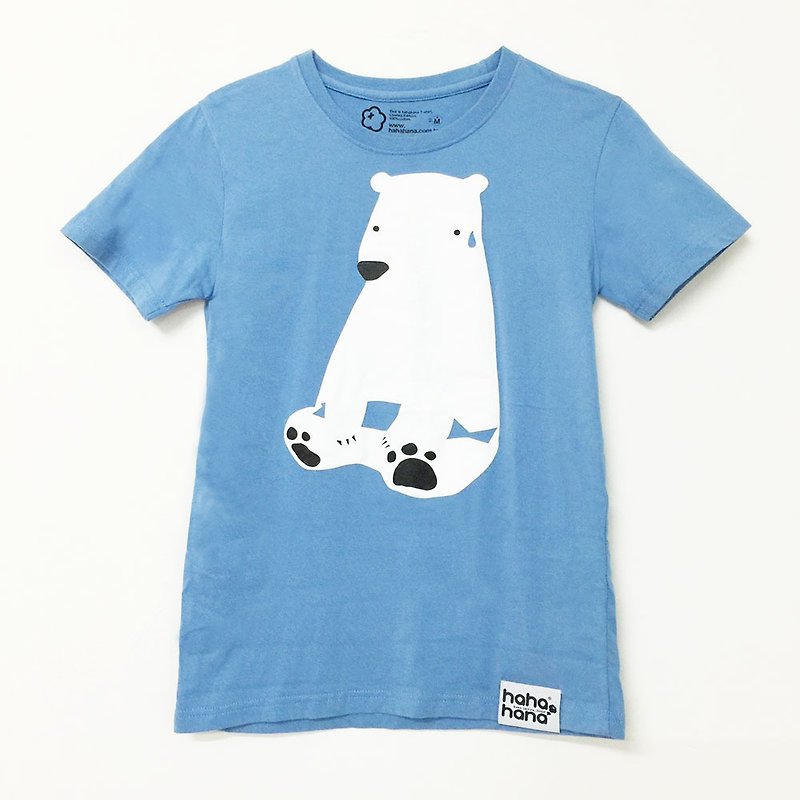 設計T-shirt | 北極熊 PolarBear - 女 T 恤 - 棉．麻 藍色