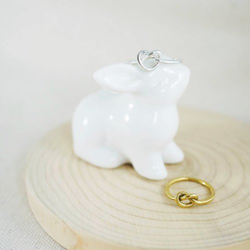 Cami Handicraft 麻花愛心造型戒指-純銀款