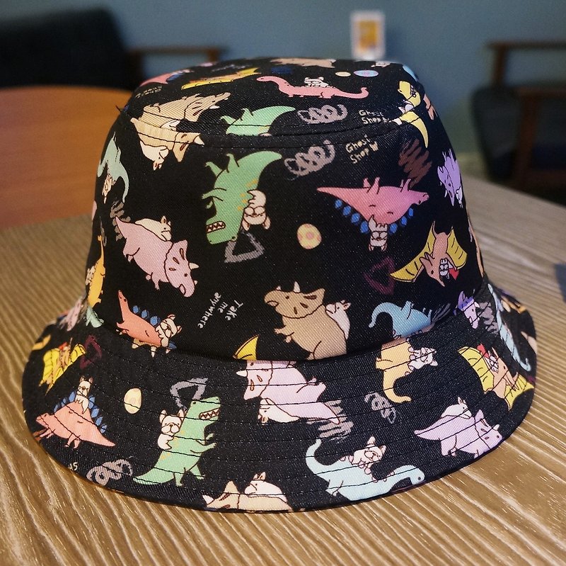 (Sold out) fisherman hat - Jurassic / personality black - หมวก - วัสดุอื่นๆ สีดำ