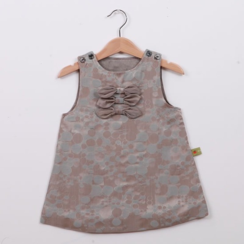 KAKIBABY Patented Natural Persimmon Dyed Fabric Super Breathable Little Lady Bowknot Dress 12-24M - อื่นๆ - ผ้าฝ้าย/ผ้าลินิน สึชมพู