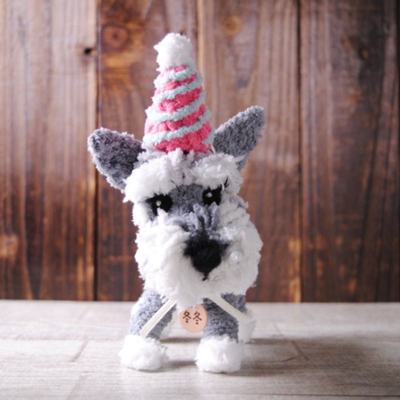 Pet avatar 14 ~ 15cm [feiwa Fei baby hand] Schnauzer pet doll (welcome to build your dog) - Stuffed Dolls & Figurines - Other Materials Gray