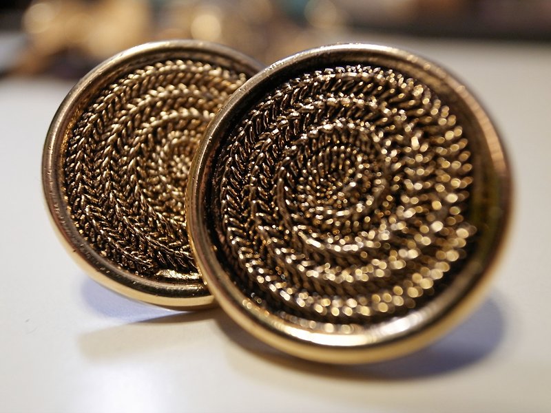 Golden Swirl (Black Gold) Earrings - Earrings & Clip-ons - Plastic Gold