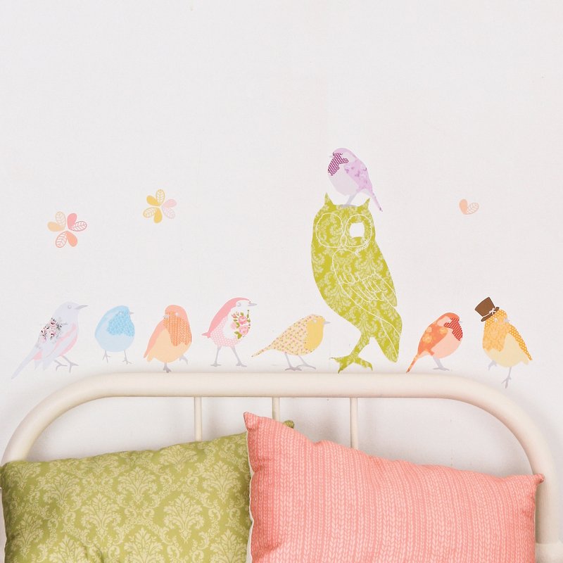 鳥兒啾啾-女孩  <love mae 澳洲環保無毒專利壁貼 小> - 牆貼/牆身裝飾 - 其他材質 多色