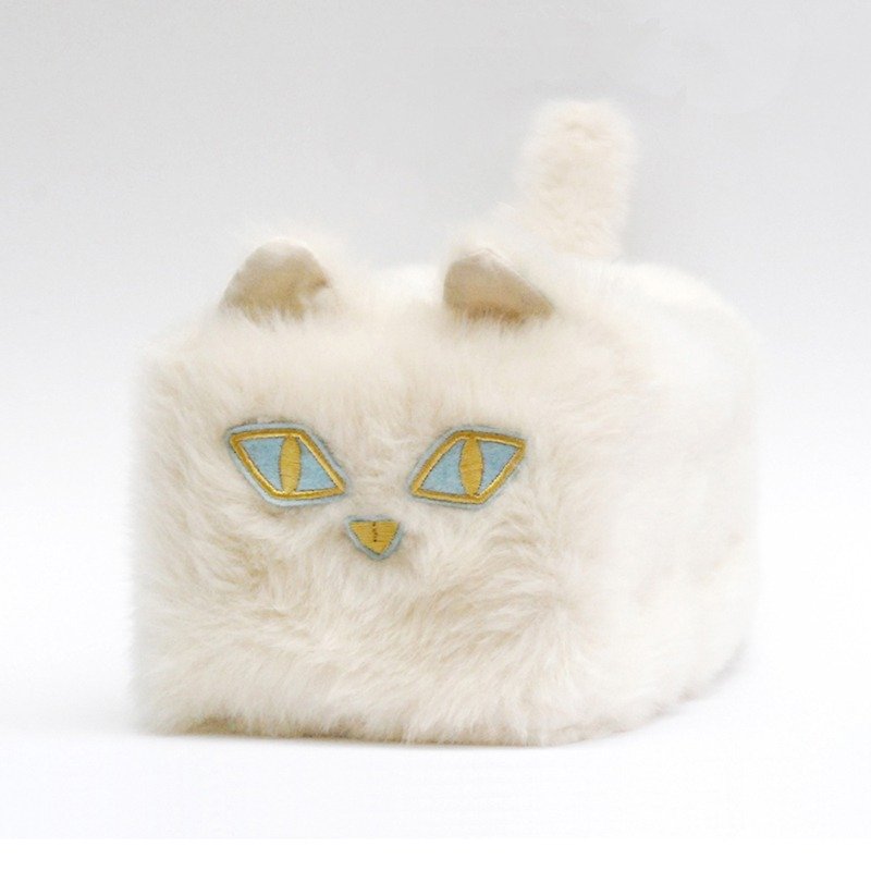 Kittichou tissue box貓咪面紙盒套/白貓 - 擺飾/家飾品 - 其他材質 白色