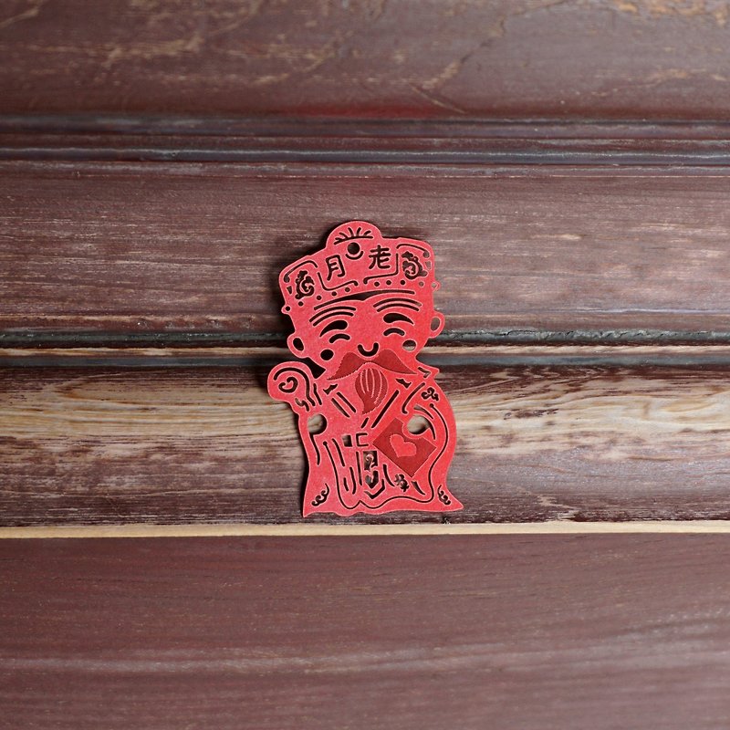 Maimai Festival-Paper Sculpture Bookmarks for the Elderly under the Moon | Cultural Festival Good Luck and Blessing Stationery Gift - ที่คั่นหนังสือ - กระดาษ สีแดง