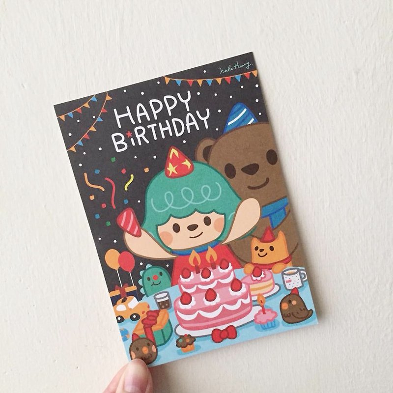 Happy Birthday Happy Birthday Postcard - การ์ด/โปสการ์ด - กระดาษ หลากหลายสี