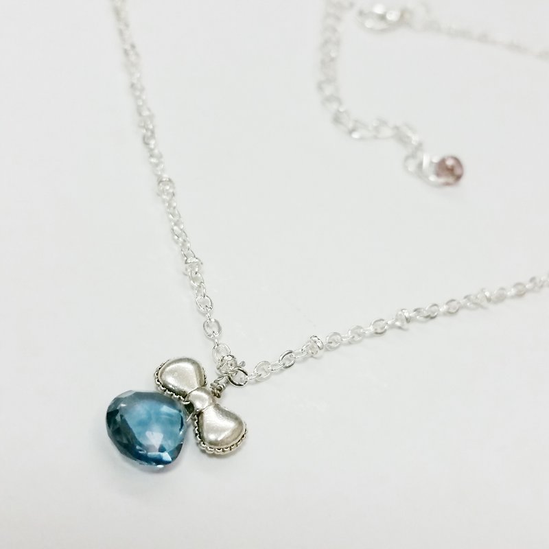 石シルバーメッキネックレス - ネックレス - 宝石 ブルー