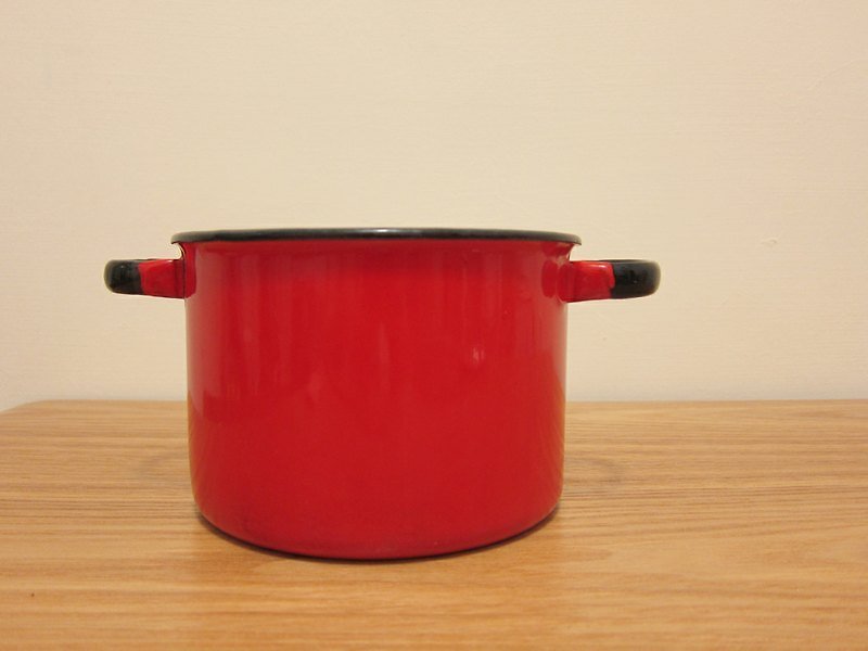 K-01-0027波蘭紅珐瑯深湯鍋 - เครื่องครัว - วัตถุเคลือบ สีแดง