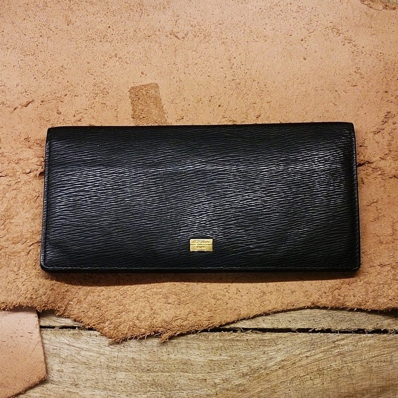 夕卡 Shika // Vintage purse ST.Dupont 法製都彭長夾 - 錢包/皮夾/長短夾 - 真皮 黑色