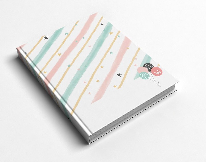 Rococo strawberry WELKIN hand-made handmade book/notebook/handbook/diary-pink stripe party - Notebooks & Journals - Paper 