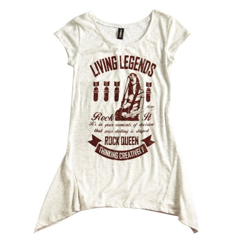 Women models - long board splicing TEE- prints a single size - เสื้อยืดผู้หญิง - วัสดุอื่นๆ ขาว